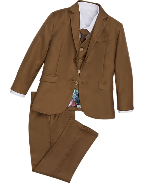 Peanut Butter Collection Slim Fit Toddlers Tuxedo, Brown