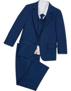 Peanut Butter Collection Slim Fit Toddlers Tuxedo, Cobalt Blue