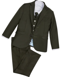 Peanut Butter Collection Slim Fit Toddlers Tuxedo, Olive